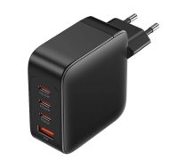 Sienas lādētājs, Vention, FEIB0-EU, 3xUSB-C, USB-A, 140W/140W/30W/18W, GaN (melns)