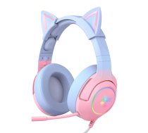 Onikuma K9 7.1, spēļu austiņas rozā un zilā krāsā,ar kaķu ausīm K9 7.1 PINK BLUE