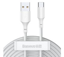 Baseus vienkāršā Wisdom datu kabeļa komplekts no USB uz Type-C 5A (2 gab./komplektā）1,5 m balts TZCATZJ-02