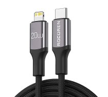 Rocoren ātrās uzlādes kabelis Rocoren USB-C līdz Lightning Retro Series 1m (pelēks) RCPBCL-RT0G