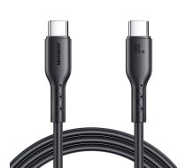 Ātrās uzlādes kabelis telefoniem,no USB C uz USB-C SA26-CC3 / 60 W / 1 m (melns) SA26-CC3 1M BLACK