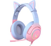 Onikuma spēļu austiņas ar kaķu ausīm ONIKUMA K9 Pink/Blue K9PB RGB 3.5MM