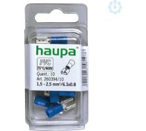 Kabeļu uzgalis-ligzda 1.5-2.5/6.3x0.8 zila 10gab/iep 260394/10 | 4011923581978