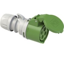CEE kontaktligzda vadā 4x32A (3P+PE) 10h IP44 SHARK ar vāku zaļa 224-10 | 9003399138560