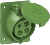 CEE Kontaktligzda 4x32A(3P+PE) 10h IP44 80x97 leņķa zaļa 424-10 | 9003399650093