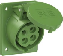 CEE Kontaktligzda 4x16A(3P+PE) 10h IP44 70x85 leņķa zaļa 414-10 | 9003399051654