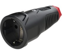 Gumijas kontaktligzda 250V AC, 3x16A (2P+E), IP20, TPE/TPE, Taurus2 Schuko, melna/sarkana 2520-SR | 9003399465260