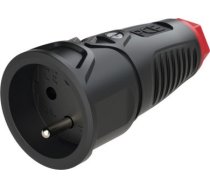 Gumijas kontaktligzda 250V AC, 3x16A (2P+E), IP20, TPE/PA6, Taurus2, melna/sarkana 2410-SR | 9003399465444