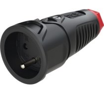 Gumijas kontaktligzda 250V AC, 3x16A (2P+E), IP20, TPE/PA6, Taurus2, melna/sarkana 2410-SRC | 9003399465451