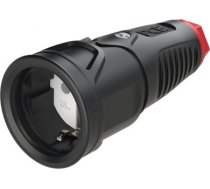Gumijas kontaktligzda 250V AC, 3x16A (2P+E), IP20, TPE/PA6, Taurus2 Schuko, melna/sarkana 2510-SRW | 9003399475078