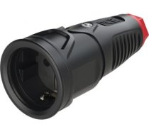 Gumijas kontaktligzda 250V AC, 3x16A (2P+E), IP20, TPE/TPE, Taurus2 Schuko, melna/sarkana 2520-SRW | 9003399475061