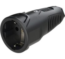 Gumijas kontaktligzda 250V AC, 3x16A (2P+E), IP20, TPE/TPE, Taurus2 Schuko, melna 2520-SS | 9003399469091