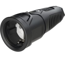 Gumijas kontaktligzda 250V AC, 3x16A (2P+E), IP20, TPE/PA6, Taurus2, Schuko, melna 2510-SSW | 9003399469305