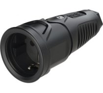 Gumijas kontaktligzda 250V AC, 3x16A (2P+E), IP20, TPE/TPE, Taurus2, Schuko, melna 2520-SSW | 9003399469312