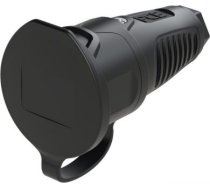 Gumijas kontaktligzda 250V AC, 3x16A (2P+E), IP54, ar vāku, TPE/PA6, Taurus2, fb SH, melna 2411-SSC | 9003399469053