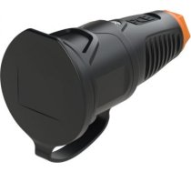 Gumijas kontaktligzda 250V AC, 3x16A (2P+E), IP54, ar vāku, TPE/PA6, Taurus2, Schuko, melna/oranža 2511-SO | 9003399467332