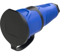 Gumijas kontaktligzda 250V AC, 3x16A (2P+E), IP54, ar vāku, TPE/PA6, Taurus2, Schuko, zila/melna 2511-BS | 9003399472398
