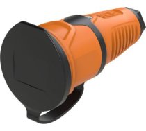 Gumijas kontaktligzda 250V AC, 3x16A (2P+E), IP54, ar vāku, TPE/TPE, Taurus2, Schuko, oranža/melna 2521-OS | 9003399472671