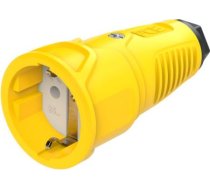 Gumijas kontaktligzda 250V AC, 3x16A (2P+E), IP20, TPE/PA6, Taurus2, Schuko, dzeltena/melna 2510-ES | 9003399466632