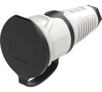 Gumijas kontaktligzda 250V AC, 3x16A (2P+E), IP54, ar vāku, TPE/PA6, Taurus2, Schuko, gaiši pelēka/melna 2511-GS | 9003399472435
