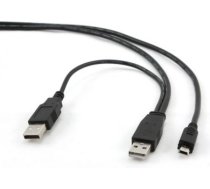 CABLE USB2 DUAL AM-MINI 0.9M/BLACK CCP-USB22-AM5P-3 GEMBIRD CCP-USB22-AM5P-3 | 8716309065665