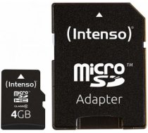 Atmiņas karte MEMORY MICRO SDHC 4GB C10, W/ADAPTER, Melna 3413450 | 4034303018178