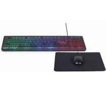 3-in-1 set, ENG Spēļu klaviatūra ar vadu, USB, Melna, Ar spēļu peli un paliktni KBS-UML-01 | 8716309120470