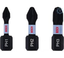 Skrūvgriežu uzgaļu komplekts 3 gab. PH1/PH2/PH3, 25mm 2608522470 | 6949509233370