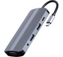 I/O ADAPTER USB-C TO HDMI/USB3/8IN1 A-CM-COMBO8-02 GEMBIRD A-CM-COMBO8-02 | 8716309124195