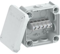 Instalācijas kārba ar klemmem + ievadiem 114x114x5 7, PP, gaiši pelēks, 7035 2007434 | 4012195445173