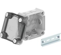 Instalācijas kārba ar pacelto caurspīdīgu vāku 114 x114x76, PP/PC, gaiši pelēks, 7035 2007750 | 4012195985846