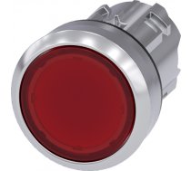 Illuminated pushbutton, 22 mm, round, metal, shiny, red, pushbutton, flat, momentary contact type 3SU1051-0AB20-0AA0 | 4011209965683