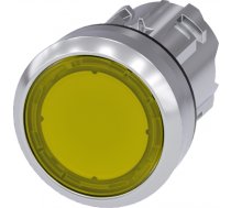 Illuminated pushbutton, 22 mm, round, metal, shiny, yellow, pushbutton, flat, momentary contact type 3SU1051-0AB30-0AA0 | 4011209965690