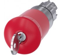 EMERGENCY STOP mushroom pushbutton, 22 mm, round, metal, shiny, red, 40 mm, with lock Siemens, lock 3SU1050-1HR20-0AA0 | 4011209946903