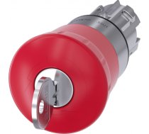 EMERGENCY STOP mushroom pushbutton, 22 mm, round, metal, shiny, red, 40 mm, with RONIS lock, lock nu 3SU1050-1HF20-0AA0 | 4011209947016