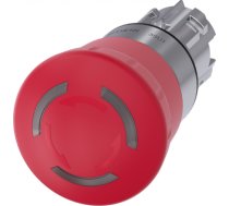 EMERGENCY STOP mushroom pushbutton, illuminable, 22 mm, round, metal, shiny, red, 40 mm, positive la 3SU1051-1HB20-0AA0 | 4011209973015