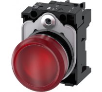 Indicator lights, 22 mm, round, metal, shiny, red, lens, smooth, with holder, LED module with integr 3SU1156-6AA20-1AA0 | 4011209966482