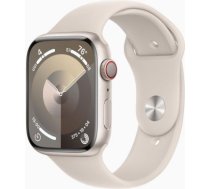 Apple Watch Series 9 GPS, Bēša Sport siksniņa, Izmērs M/L, 45mm Starlight Alumīnija korpuss MR973ET/A | 195949030864