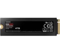 Samsung | 990 PRO with Heatsink | 4000 GB | SSD form factor M.2 2280 | Solid-state drive interface M.2 NVME | Read speed 7450 MB/s | Write speed 6900 MB/s MZ-V9P4T0CW | 8806094946857