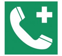 Zīme TELEFONS zaļa fonā 150x150mm | 006400038000