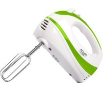 Adler Mixer AD 4205 g Hand Mixer, 300 W, Number of speeds 5, Turbo mode, White/Green AD 4205 G | 5908256836594