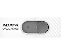ADATA | UV220 | 64 GB | USB 2.0 | White/Gray AUV220-64G-RWHGY | 4713218462770