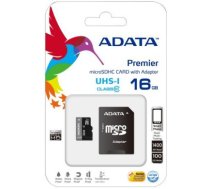 Atmiņas karte Premier UHS-I, 16 GB, MicroSDHC, Class 10, SD adapter, Melna AUSDH16GUICL10-RA1 | 4713435794043