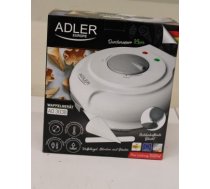SALE OUT. Adler AD 3038 Waffle maker, 1500W, diameter 18cm, Forming cone included, white Adler Waffle maker AD 3038 Adler 1500 W Number of pastry 1 Round White DAMAGED PACKAGING | Adler | AD 3038 | Waffle maker | 1500 W | Number of pastry 1 | Round | AD 3