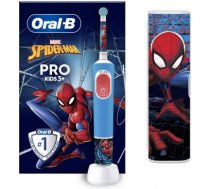 Oral-B | Electric Toothbrush with Travel Case | Vitality PRO Kids Spiderman | Rechargeable | For children | Number of brush heads included 1 | Number of teeth brushing modes 2 | Blue D103 VITALITY PRO SP | 8006540773567