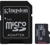 Kingston | UHS-I | 64 GB | microSDHC/SDXC Industrial Card | Flash memory class Class 10, UHS-I, U3, V30, A1 | SD Adapter SDCIT2/64GB | 740617321043