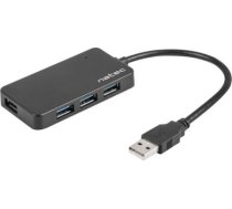 Natec | 4 Port Hub With USB 3.0 | Moth NHU-1342 | Black | 0.15 m NHU-1342 | 5901969417173