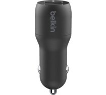 Belkin | Dual USB-A Car Charger 24W + USB-A to Lightning Cable | BOOST CHARGE CCD001BT1MBK | 745883790449