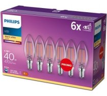 LED spuldze 4,3W (40W) E14 WW B35 CL ND CLA 470Lm 6 gab. 929001889785 PL1 | 8718696775035