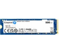 SSD KINGSTON NV3 500GB M.2 PCIE NVMe 3D NAND Write speed 3000 MBytes/sec Read speed 5000 MBytes/sec TBW 160 TB MTBF 200000 hours SNV3S/500G SNV3S/500G | 740617344806